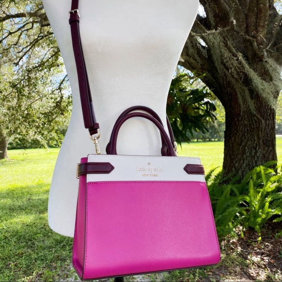 🌸💞Kate Spade Color Block Satchel Pink Multi - Picture 1 of 4